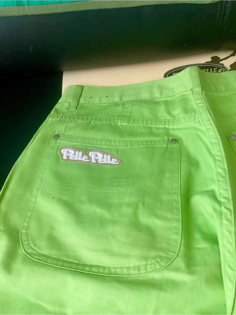 Pelle Pelle Men’s Bright Lime Green Cotton Chinos